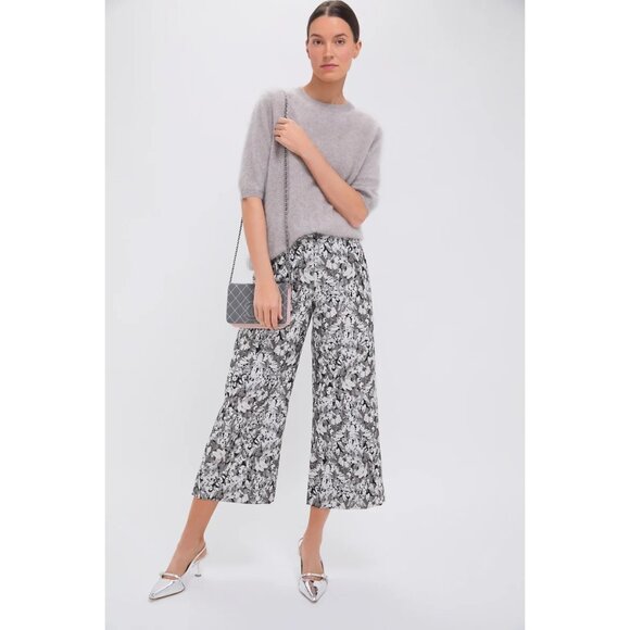 NWT Tuckernuck Gray Gardens Jacquard Jemma Wide Leg Cropped Pants Size 8 - Picture 2 of 6